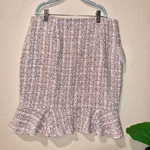 NWT Paper Dolls cream tweed peplum skirt, size 6